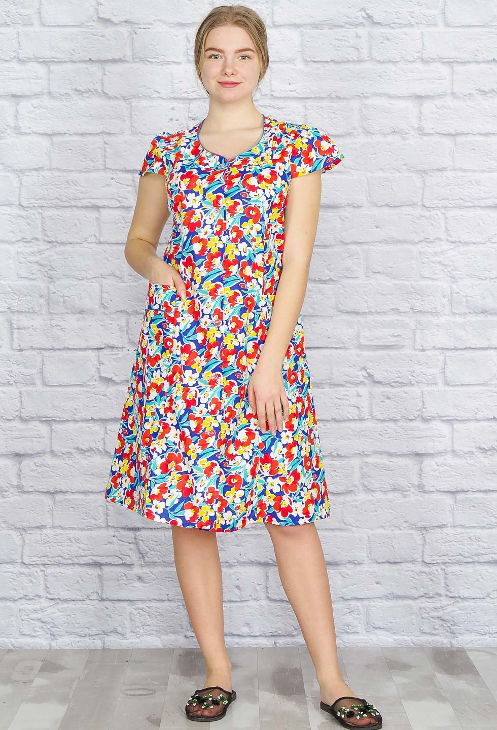 Халат с окантовкой, бязь (цвета в ассортименте)