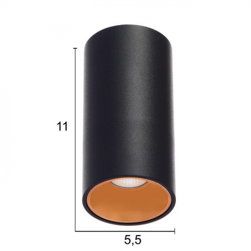 Светильник 671511/1 LED 7Вт черный-золото 5,5х5,5х10 см