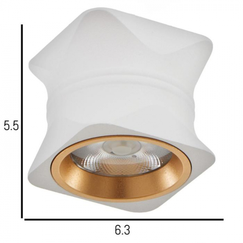 Светильник 86608/1 LED 7Вт 4000К белый-золото 6,3х6,3х5,5 см