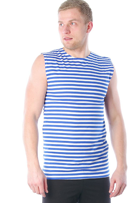 Майка-тельняшка, широкое плечо (василек)