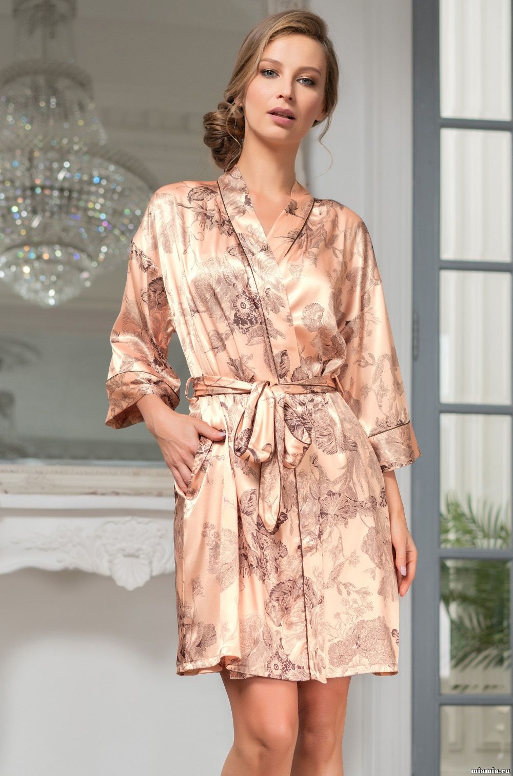 1398р  2098р LETUAL 3433 Короткий халат – кимоно Mia-Amore