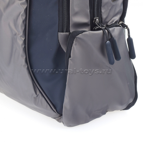 Рюкзак подростковый, 2 отделения на молнии, 3 внешних карманана молнии, USB - выход, коричневый