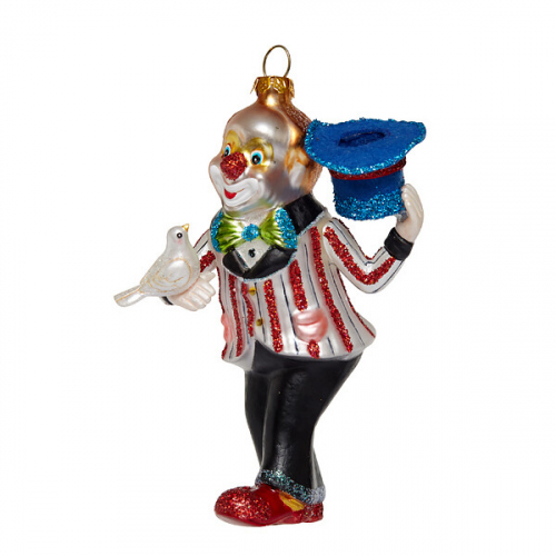 Клоун с голубем (стекло) 8х7х13,5 см