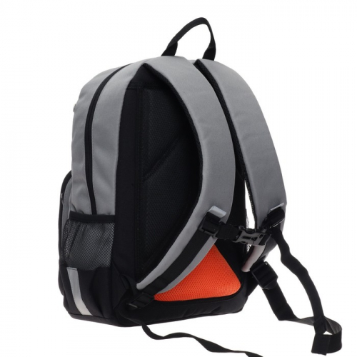 Рюкзак школьный, 40 х 25 х 13 см, Grizzly 255, эргономичная спинка, отделение для ноутбука, серый/чёрный RB-255-1