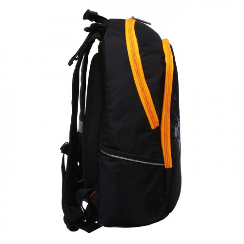 Рюкзак школьный, 37 х 26 х 13 см, эргономичная спинка, Calligrata С Off black
