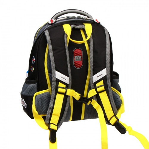 Рюкзак каркасный 35 х 28 х 13 см, Across 193, наполнение: мешок, серый/жёлтый ACR22-193-3