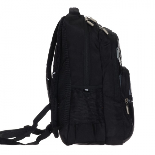 Рюкзак молодёжный Grizzly, 45 х 32 х 23 см, эргономичная спинка, чёрный/серый