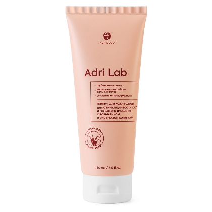 Пилинг для кожи головы Adri Lab стимуляция роста волос и глубокое очищение с розмарином и экстрактом корня аира, ADRICOCO, 150 мл