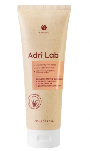 Бальзам Adri Lab против выпадения и для роста волос с розмарином и экстрактом корня аира, ADRICOCO, 250 мл