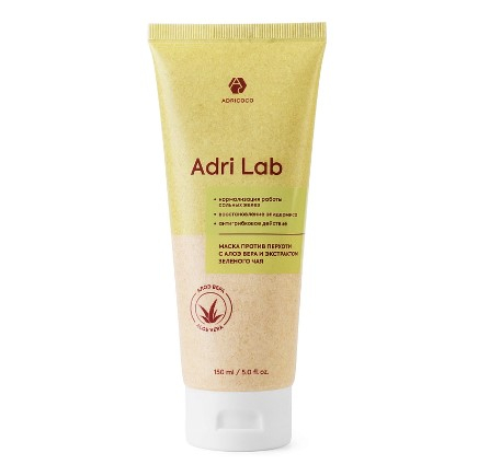 Маска для волос Adri Lab против перхоти с алоэ вера и зеленым чаем ADRICOCO 150 мл