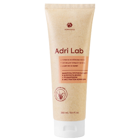 Шампунь Adri Lab против выпадения и для роста волос с розмарином и экстрактом корня аира 250 мл