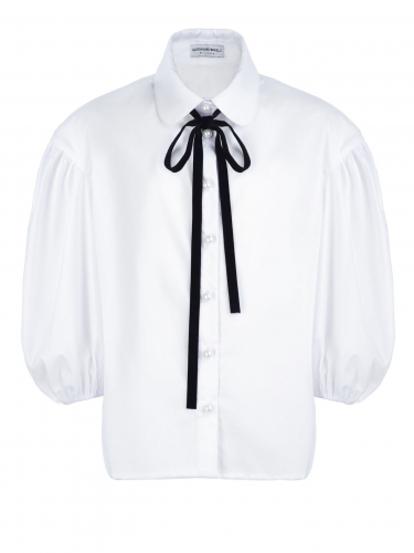 Ст.цена 1780 руб. Блузка с пышными рукавами и контрастным бантом