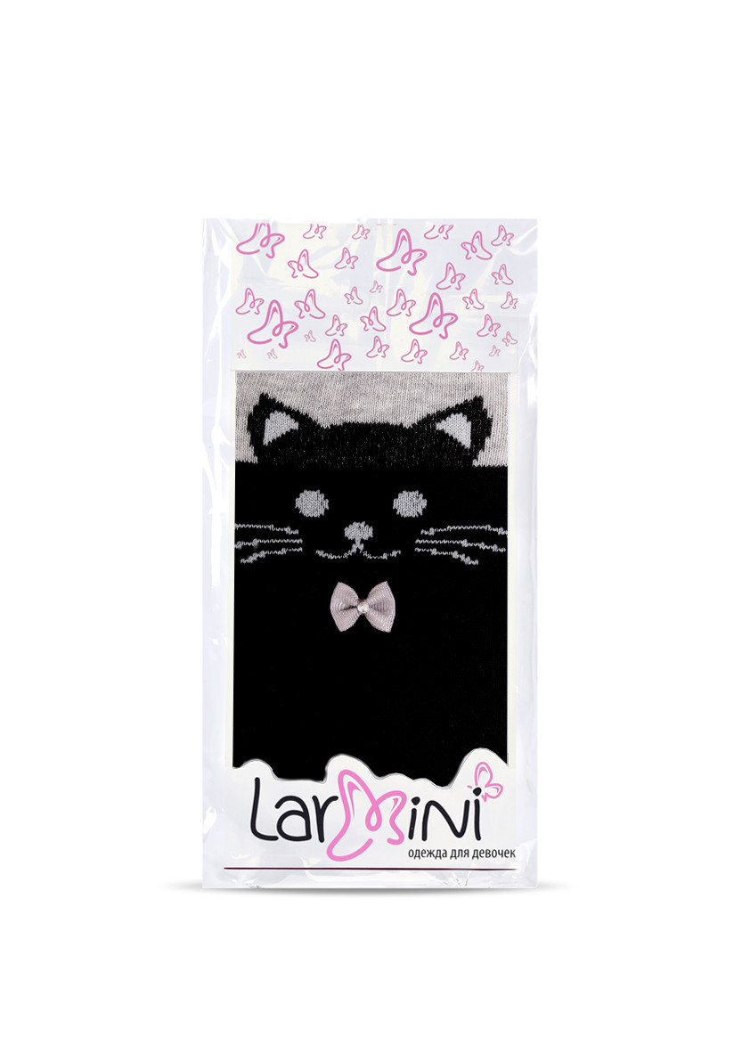 LARMINI Колготки LR-C-CAT-B-B-S-B, цвет черный/серый меланж