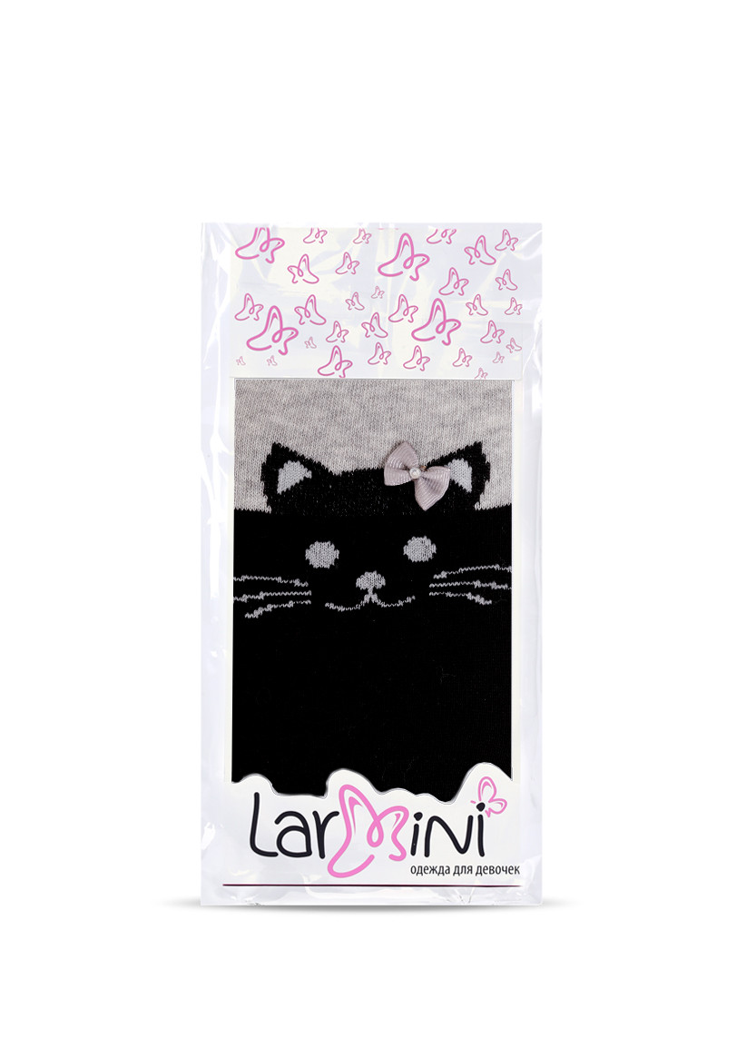 LARMINI Колготки LR-C-CAT-B-B-S-G, цвет черный/серый меланж