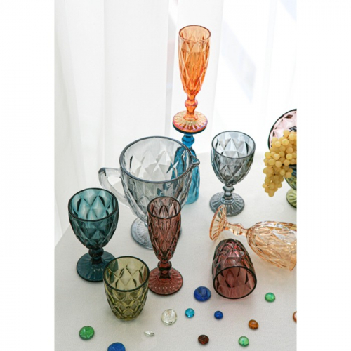 Набор бокалов стеклянных для шампанского Magistro «Круиз», 160 мл, 7×20 см, 2 шт, цвет зелёный