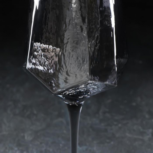 Бокал стеклянный для вина Magistro «Дарио», 500 мл, 9×25 см, цвет графит