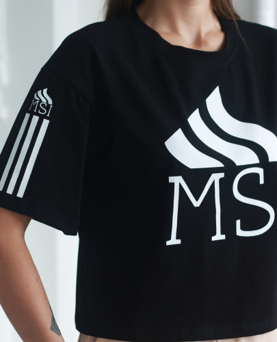 Коллекция MSI футболка Shortend (Шотенд-Укороченный) № 14 372 31big черный
