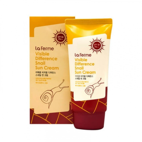 Солнцезащитный крем с муцином улитки Farm Stay Visible Difference Snail Sun Cream SPF50+/PA+++