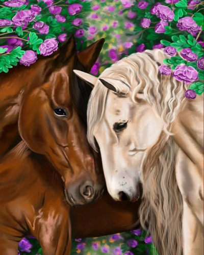 Две лошади (худ. Мариевская А.)