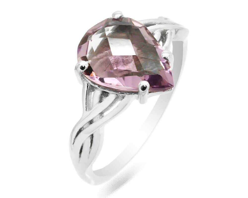 Кольцо из серебра аметист, Капля