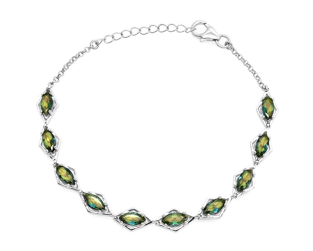 Браслет из серебра мистик кварц синий, Воображение