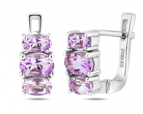 Серьги, аметист, Соловей