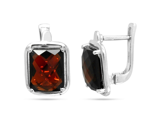 Серьги из серебра гранат, Астра2