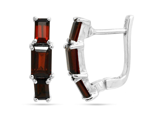 Серьги из серебра гранат, Андреа
