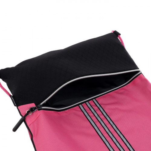 Мешок для обуви с карманом deVENTE, 445 х 345 мм, люверс, чёрный/розовый