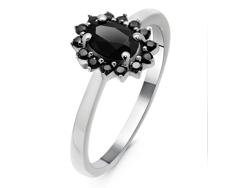 Кольцо из серебра сапфир корунд, шпинель, Фиона