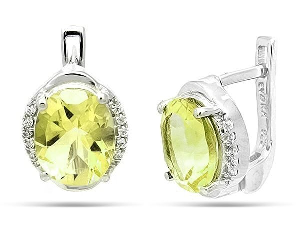 Серьги из серебра лимонный топаз, Лилиан