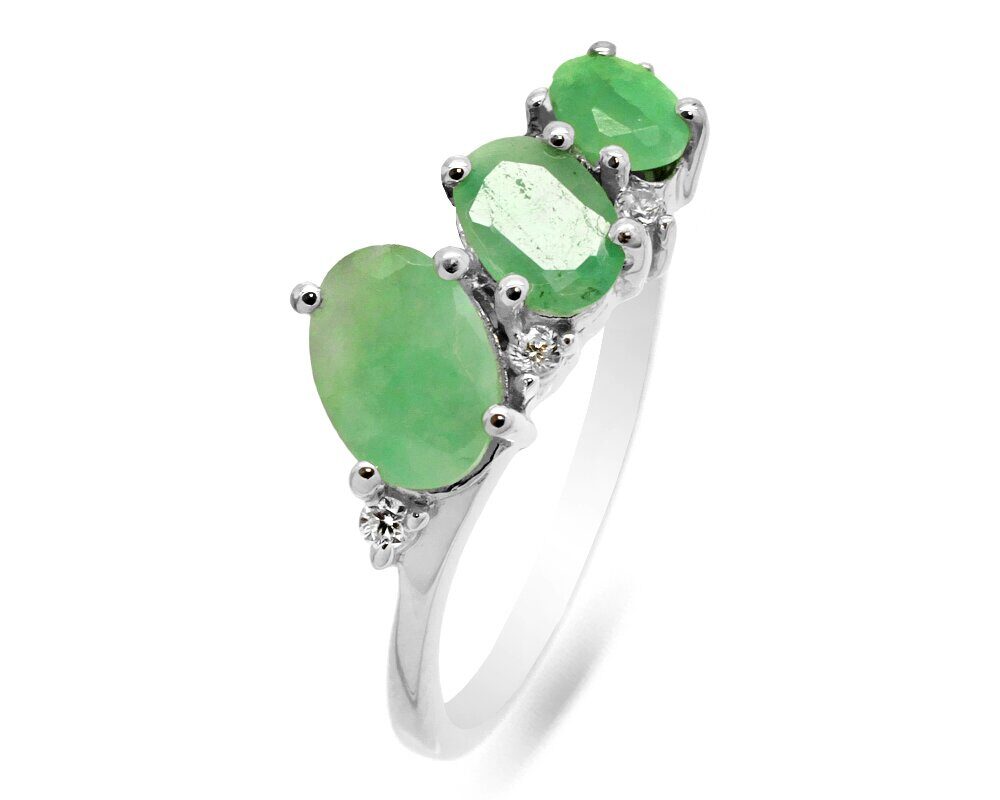 Кольцо из серебра изумруд берилл, Амичи