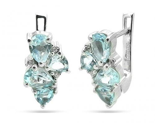 Серьги из серебра топаз, Полли