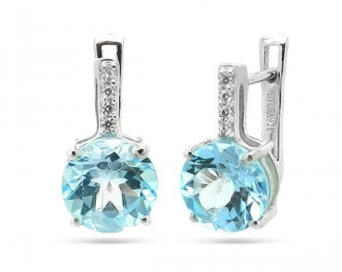 Серьги из серебра топаз, Леони