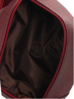 Сумка женская натуральная кожа (на пояс) Croco-856, 1 отд, бордо металлик (232) 246906
