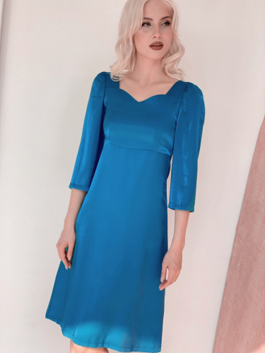 3244 Платье в ретро-стиле голубое