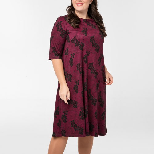 Платье «Рашэль» (007113426) Бордовый (бордовый, черный)