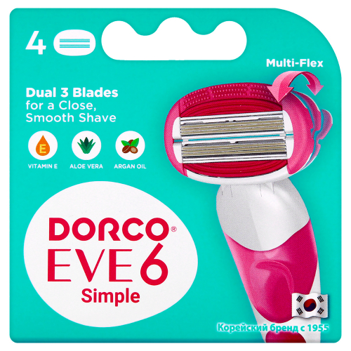 Кассеты для бритвы для ЖЕНЩИН DORCO EVE-6/SHAI SWEETIE (4 шт.), LSXA1040