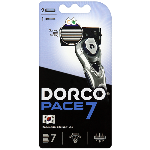 Станок для бритья DORCO PACE-7 (+ 2 кассеты), система с 7 лезвиями, SVA1002