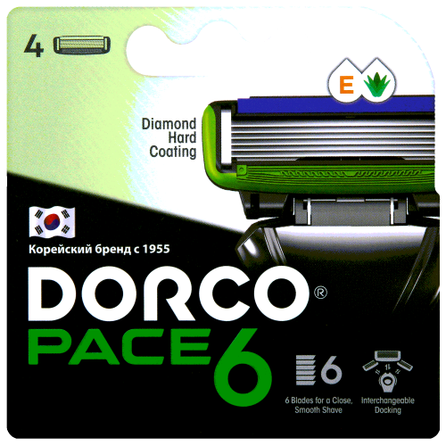 Кассеты для бритвы DORCO PACE-6 (4 шт.), SXA1040