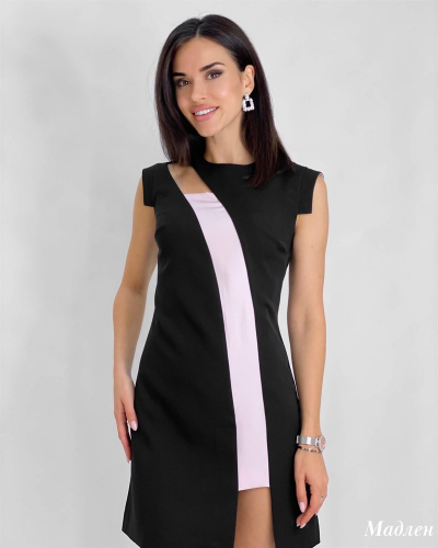 Платье «Мадлен» (черный с розовой полоской)