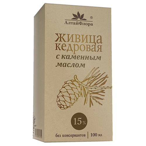 Живица кедровая с  каменным маслом 15%, 100мл (АлтайФлора)