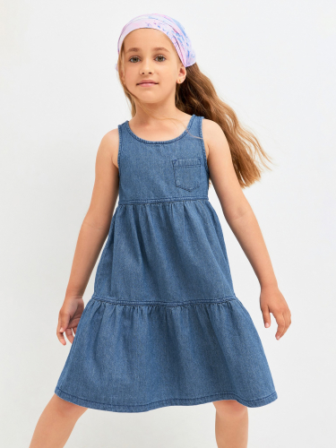Платье джинсовое детское для девочек Plishkova синий