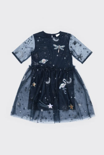 Платье детское для девочек Buratino темно-голубой