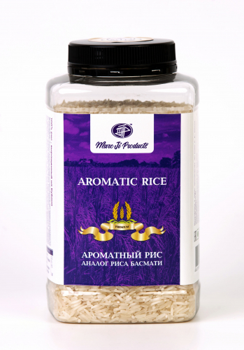 Ароматный рис аналог риса Басмати «AROMATIC RICE», Россия / 800 г / пласт. банка / Marc Ji Products™