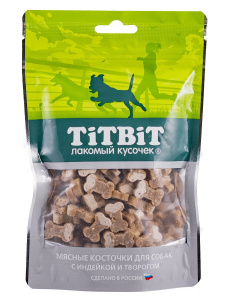 TiTBiT Косточки мясные для собак с индейкой и творогом