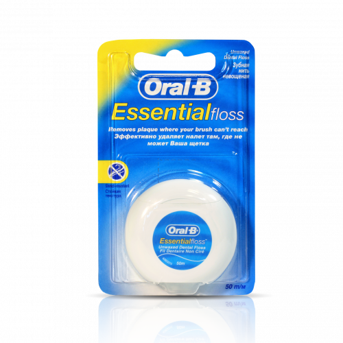 Нить зубная Oral-B Essential Floss UnWaxed, навощеная, 50 м