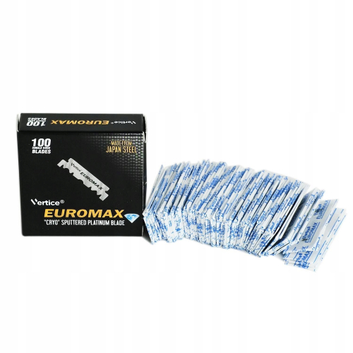 Лезвия для бритья односторонние для шаветок EuroMax Platinum 100шт. в картонном блоке