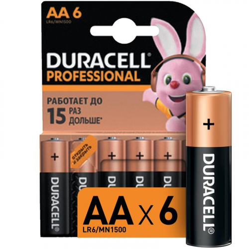 Батарейка DURACELL BASIC АА 1.5V/LR06 (6 шт.) (Щелочной элемент питания)