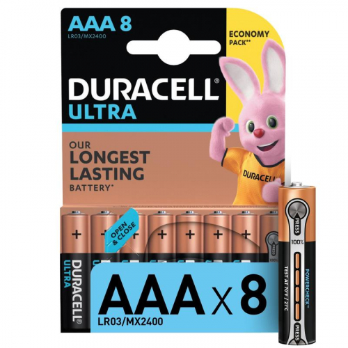 Батарейка DURACELL OPTIMUM Extra Power/Ultra ААА 1.5V/LR03 (8 шт